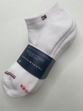 Tommy Hilfiger Women's No Show White Socks 6 Pairs TVW211NS05001